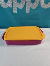 Tupperware Large Lunch It Divided Container Purple & Mango Orange New  picture