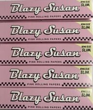 5 BLAZY Susan King Size GMO Chlorine Free Pink Rolling Papers 50 Leaves picture