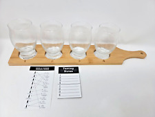 Craft BEER TASTING FLIGHT SET 5 Piece (4) 6oz Glasses Bamboo Serving Tray NEW picture