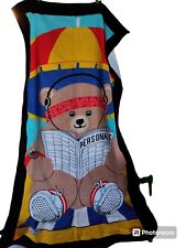 Vtg Terrimondo 1986 Beach Towel Bear Excercise Summer Colorful Sneakers Large picture