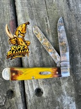 Case XX Ripe Banana 6254 SS Trapper Knife Yellow Bone Platts Jig 75310 Custom  picture