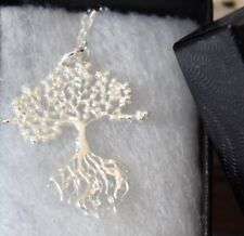 Tree of Life Pendant Chain Necklace 925 Sterling Silver Charm Minimalist 25X30mm picture