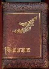 1892 Leather Photo Album - No Pix - Some Family ENGLEHARDT names written-Nice Co picture