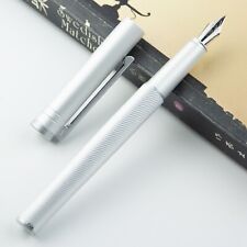 Hongdian H1 Metal Silver Fountain Pen Aluminum Alloy EF/F Nib Writing Office Pen picture