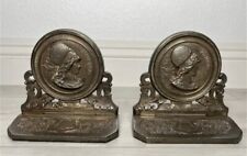 Pair of Antique Silver Over Bronze Minerva Bookends picture