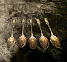 Vintage Canada Coat of Arms Souvenir Spoons International Silver Set of 5 picture