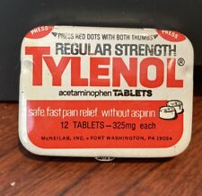 TYLENOL Vintage Sample 12 Tablet Tin McNeil With Contents picture