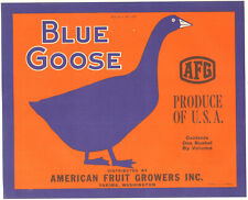 *Original* BLUE GOOSE Yakima Wash AFG  Produce Apple Crate Label NOT A COPY picture