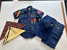 Vtg 60s Cub Scouts BSA Full Uniform Patches Shirt Hat Pants & Neckerchief picture