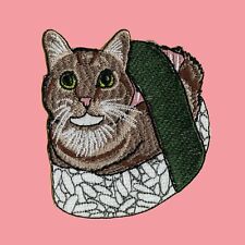 Sushi Cat Patch Iron On cute funny tabby lover rice Japanese food neko game app picture