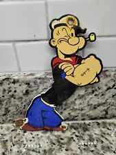 VINTAGE POPEYE THE SAILOR MAN PORCELAIN SIGN OLD TELEVISION CARTOON CHARACTER picture