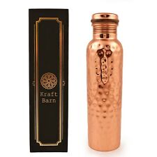 KraftBarn 34 OZ  Pure Copper Bottle  Hammered Gloss USA SELLER Buy 2 & Save 15% picture