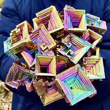 9.6 Natural Rainbow Aura Titanium Bismuth Crystal Specimen Gemstone Rock Healing picture