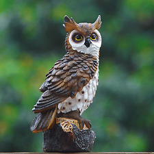 Great Horned Owl Statue Bird Sculpture Figurine Outdoor Yard Garden Home Decor picture