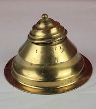 Antique Hammered Brass Inkwell Ink Bottle Holder Turchin Co.Inc.  picture