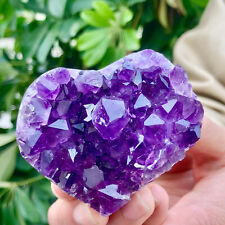 160g Natural heart-shaped amethyst gemstone quartz cluster crystal sample picture