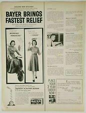 1959 Bayer Aspirin 'Brings Fastest Relief' Young Lady on Scooter Print Ad picture