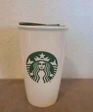 Starbucks ceramic tumbler 12oz, 2016 coffee mug white with lid picture