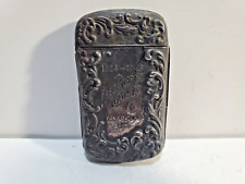 Vintage  Winnebago 1904  Ornate Silver  Match Safe  CASE  Vesta Holder  6790/31 picture