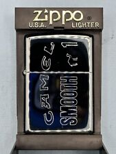 Vintage 1999 Camel Smooth 1 High Polish Chrome Zippo Lighter New In Box picture