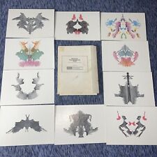 10 Rorschach Ink blot Test Cards Psychodiagnostic Plates by Hermann Rorschach MD picture