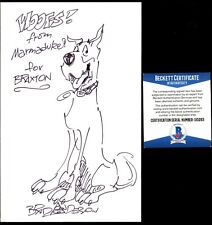 Brad Anderson (d2015) signed autograph with Original 5.5x8 Marmaduke Sketch BAS picture