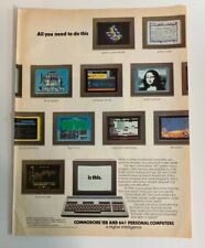 1986 COMMODORE 64 128 Home Computer PC Print Ad Programs All You Need Vintage picture