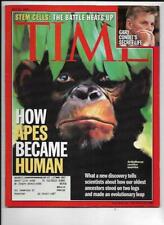 Time Magazine July 23, 2001- How Apes Became Human, Stem Cells Battle Heats Up picture