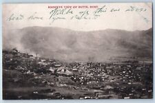 Butte Montana MT Postcard Bird's Eye View Mountain Building Houses 1906 Antique picture