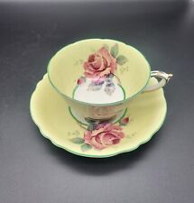 Paragon Double Warranted By Queen Mary Teacup Saucer Set Cabbage Rose 1939-1949 picture