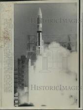 1967 Press Photo Titan 3 launched from Cape Kennedy carrying eight satellites picture