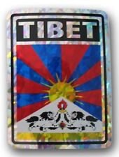 Tibet Country Flag Reflective Decal Bumper Sticker 3.875