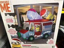 2018 Gemmy 8-1/2’ Christmas Minions Snowcone Truck Lighted  Airblown Inflatable picture
