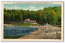 1940 Laurel Park Bathing Beach Laurel Lake Hendersonville N Carolina NC Postcard picture
