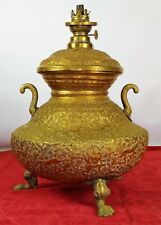 LARGE MUGHAL STYLE JAR, TRANSFORMED INTO QUINQUÉ. CHISELED BRONZE. INDIA. XIX-XX picture