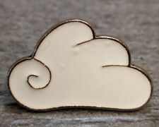 Cartoon/Illustrated Gold-Tone White Cloud Enamel Lapel Pin picture