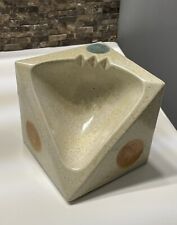 Large Atomic Cubist Mid-Century Lapid Israel Art Pottery Ceramic Ashtray Eames picture