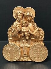 Phil Cast Mount Pinatubo and Taal Volcano Ash Gold Painted Icon-Holy Family #G14 picture