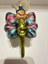 Rare Larry Fraga FANCY FLIGHT Blown Glass Ornament Insect Bug READ DESCRIPTION picture