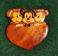 VTG Walt Disney Mickey Minnie Mouse Wood Wall Plaque Hanging picture