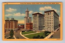 Seattle WA-Washington, Frye Hotel, Smith Tower, Antique Vintage c1952 Postcard picture
