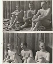Vintage photograph, shirtless mature men sunbathing, gay interest  picture
