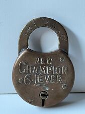 Vintage New Champion 6-Lever Padlock (Brass Or Bronze) (NO KEY)Locksmith picture