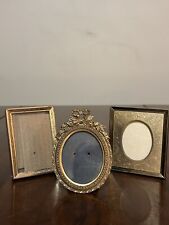 Lot Of 3 Vintage Style Small Picture Photo Frames Ornate Floral Holds 2x3 Photo picture