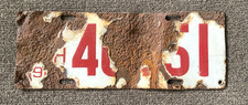 RARE 1914 PORCELAIN MICHIGAN LICENSE PLATE ROAD KILL CONDITION HEAVY WEAR ETC  picture