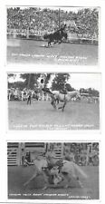 Vintage RPPC Mandan Rodeo Doubleday Broncos Trick Riding Postcards picture