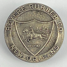 Vintage Revere Rubber Co New Orleans LA Metal Clip Back Badge 7/8