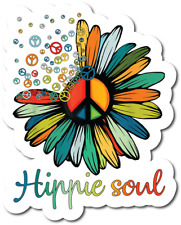 Hippie Soul Peace Sign Sunflower Great Gift Idea Single 5 Inch Magnet  Made in picture