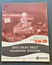 1972 Chrysler Service Reference Book 72-5 Seat Belt Warning System picture
