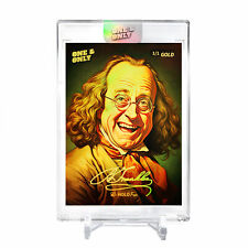 BEN FRANKLIN Caricature Card 2023 GleeBeeCo #BNCR-G Encased Holo GOLD 1/1 picture